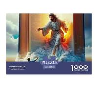 Jesus - Religion Recycled Board Puzzle: Jesus Calling A Man from Clouds for Adults And Kids Age 12 Years Great Gift 52x38cm/1000pcs
