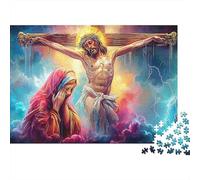 Jesus - Religion Recycled Cardboard Jesus Crucifixion Jigsaw Puzzle Collectors Cognitive Development Fun Home Activity Great Gift Idea Puzzle 70x50cm/1000pcs