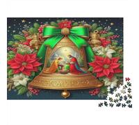 Jesus - Religion Recycled Paper for Adults: Christmas Bell with Nativity Educational Game Decompression 1000 Pieces 70x50cm/1000pcs