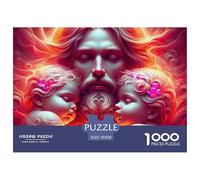 Jesus - Religion Recycled Paper Jigsaw Puzzle: Jesus with Two Cherubs for Adults 14-99 Years Educational Game Challenge 70x50cm/1000pcs