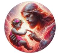 Jesus - ReligionJigsaw Puzzle 1000 Pieces for Adults Kids Round SacredCreative Challenging Puzzle Toy1000pcs (67.5x67.5cm)