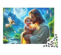 Jesus - ReligionJigsaw Puzzle Sacred Decor Educational Toddler Learning Room Activity Safe 1000 Pieces 38x26cm/1000pcs