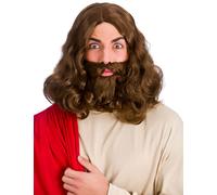 Jesus Bible Religion Christ Wig Beard Set Fancy Dress