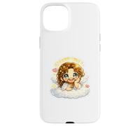 Jesus Resting on Clouds Angelic Dreamy Kawaii Chibi Case for iPhone 15 Plus
