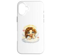 Jesus Resting on Clouds Angelic Dreamy Kawaii Chibi Case for iPhone 16 Plus