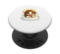 Jesus Resting on Clouds Angelic Dreamy Kawaii Chibi PopSockets Adhesive PopGrip
