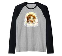 Jesus Resting on Clouds Angelic Dreamy Kawaii Chibi Raglan Baseball Tee