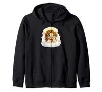 Jesus Resting on Clouds Angelic Dreamy Kawaii Chibi Zip Hoodie