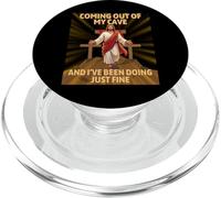 Jesus Resurrection Coming Out My Cave Funny Easter PopSockets PopGrip for MagSafe