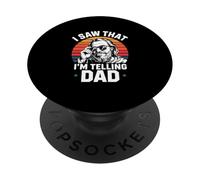 Jesus Retro I Saw That Im Telling Dad Humor PopSockets Adhesive PopGrip