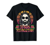 Jesus Revolution Christian Faith Retro Groovy Hippie Flower T-Shirt