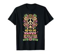 Jesus Revolution Christian Faith Retro Groovy Hippie Flower T-Shirt