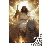 Jesus Rides A Horse Puzzle 1000 Pieces Wooden Puzzle for Adults Kids Jigsaw Puzzles Educational Game Gifts 1000pcs (75x50cm)