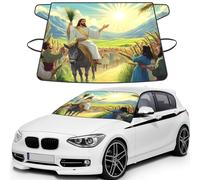 Jesus Rides On A Donkey Print Car Windshield Cover For Ice And Snow Universal Fit For Most Cars Multifuntional Ice Protector Keep Snow Frost Off