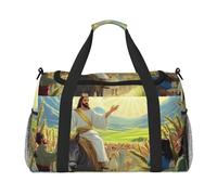 Jesus Rides On A Donkey Waterproof Weekender Bags Duffel Bag Large Carry On Hand Luggage Bags Foldable Tote Bag for Travel Sports Gym Dance