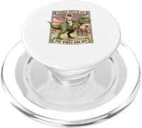 Jesus Riding a Tyrannosaurus Dinosaur Sorry Gotta Go PopSockets PopGrip for MagSafe
