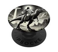 Jesus Riding Dinosaur, Ufo, Funny, Cool Graphic, Crazy PopSockets Adhesive PopGrip