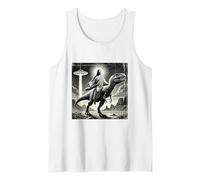 Jesus Riding Dinosaur, UFO, Funny, Cool Graphic, Crazy Tank Top