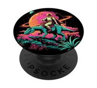 Jesus Riding in Space T-Rex Dinosaur Meme Sci-Fi Believers PopSockets Adhesive PopGrip