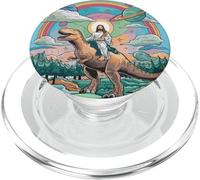 Jesus Riding in Space T-Rex Dinosaur Meme Sci-Fi Believers PopSockets PopGrip for MagSafe