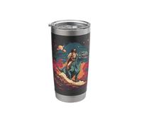 Jesus Riding in Space T-Rex Dinosaur Meme Sci-Fi Believers Stainless Steel Insulated Tumbler