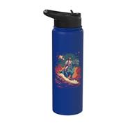Jesus Riding in Space T-Rex Dinosaur Meme Sci-Fi Believers Stainless Steel Insulated Water Bottle