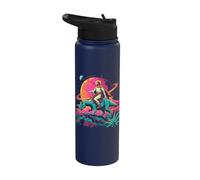 Jesus Riding in Space T-Rex Dinosaur Meme Sci-Fi Believers Stainless Steel Insulated Water Bottle