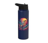 Jesus Riding in Space T-Rex Dinosaur Meme Sci-Fi Believers Stainless Steel Insulated Water Bottle