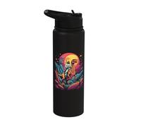 Jesus Riding in Space T-Rex Dinosaur Meme Sci-Fi Believers Stainless Steel Insulated Water Bottle
