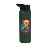 Jesus Riding in Space T-Rex Dinosaur Meme Sci-Fi Believers Stainless Steel Insulated Water Bottle