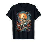 Jesus Riding in Space T-Rex Dinosaur Meme Sci-Fi Believers T-Shirt