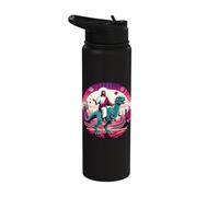 Jesus Riding Space T-Rex Robot Dinosaur Meme Sci-Fi Believer Stainless Steel Insulated Water Bottle
