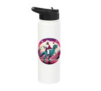 Jesus Riding Space T-Rex Robot Dinosaur Meme Sci-Fi Believer Stainless Steel Insulated Water Bottle