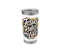 Jesus Rules My Life Stainless Steel Insulated Tumbler