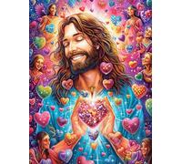 Jesus Sacred Heart 1000 Piece Complete Premium Jigsaw Puzzle Animals And Plants Collectors Mind Relaxation Educational Decorative Puzzle Gifts for Adults Premium Cardboard 1000 PCS