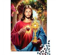 Jesus Sacred Heart 1000 Piece Extra-thick Cardboard Classic Jigsaw Puzzle Senior Enthusiasts Educational Game 38x26cm/1000pcs
