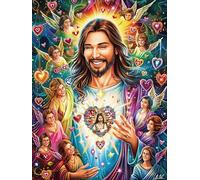 Jesus Sacred Heart 1000 Piece Pack DIY Jigsaw Puzzle Animals And Plants Collectors Cognitive Development Educational Decorative Puzzle Gifts for Adults High-grade Cardboard 1000 PCS