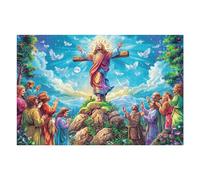Jesus Sacred Icon 1000 Pcs Jigsaw Puzzles Cute Pets Warm The Heart Puzzles for Adults Teens Fun Family Game Team Building Stress Reducing Autumn Durable Cardboard 1000 PCS