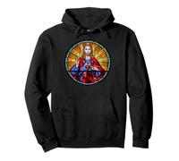 Jesus Sacred Red Heart Stained Glass Sao Paulo Catholic Art Pullover Hoodie