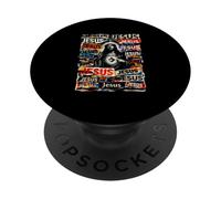 Jesus sacred with heart faith worship collage PopSockets Adhesive PopGrip