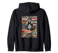 Jesus sacred with heart faith worship collage Zip Hoodie