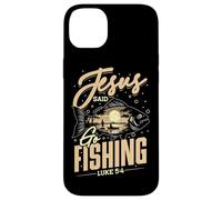 Jesus Said Go Fishing Luke 5:4 Christian Fisherman Angler Case for iPhone 14 Plus