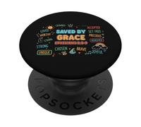 Jesus Saved By Grace Ephesians 2:8-9 - Christian Faith PopSockets Adhesive PopGrip