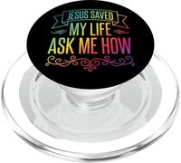 Jesus Saved My Life Ask Me How PopSockets PopGrip for MagSafe