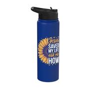 Jesus Saved My Life Ask Me How Stainless Steel Insulated Water Bottle