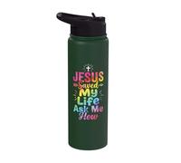 Jesus Saved My Life Ask Me How Stainless Steel Insulated Water Bottle
