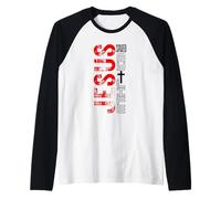 JESUS SAVED MY LIFE Christian Bible Faith Religious Baptism Raglan Baseball Tee