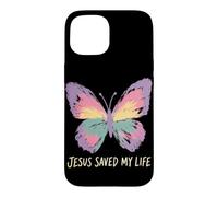 Jesus Saved My Life Christian Butterfly Faith Worship Prayer Case for iPhone 15