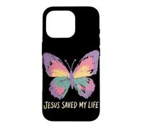 Jesus Saved My Life Christian Butterfly Faith Worship Prayer Case for iPhone 16 Pro