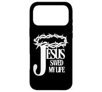 Jesus Saved My Life Christian Cross Thorns Crown Thankful Case for iPhone 17 Pro Max
